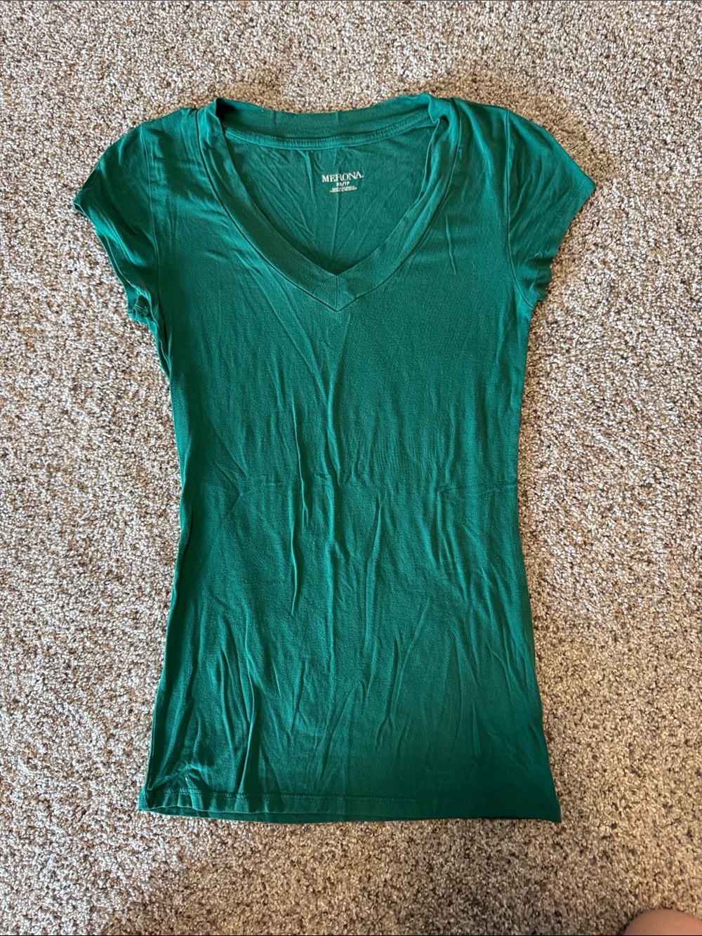 Merona Green V-Neck Short Sleeve Tee
